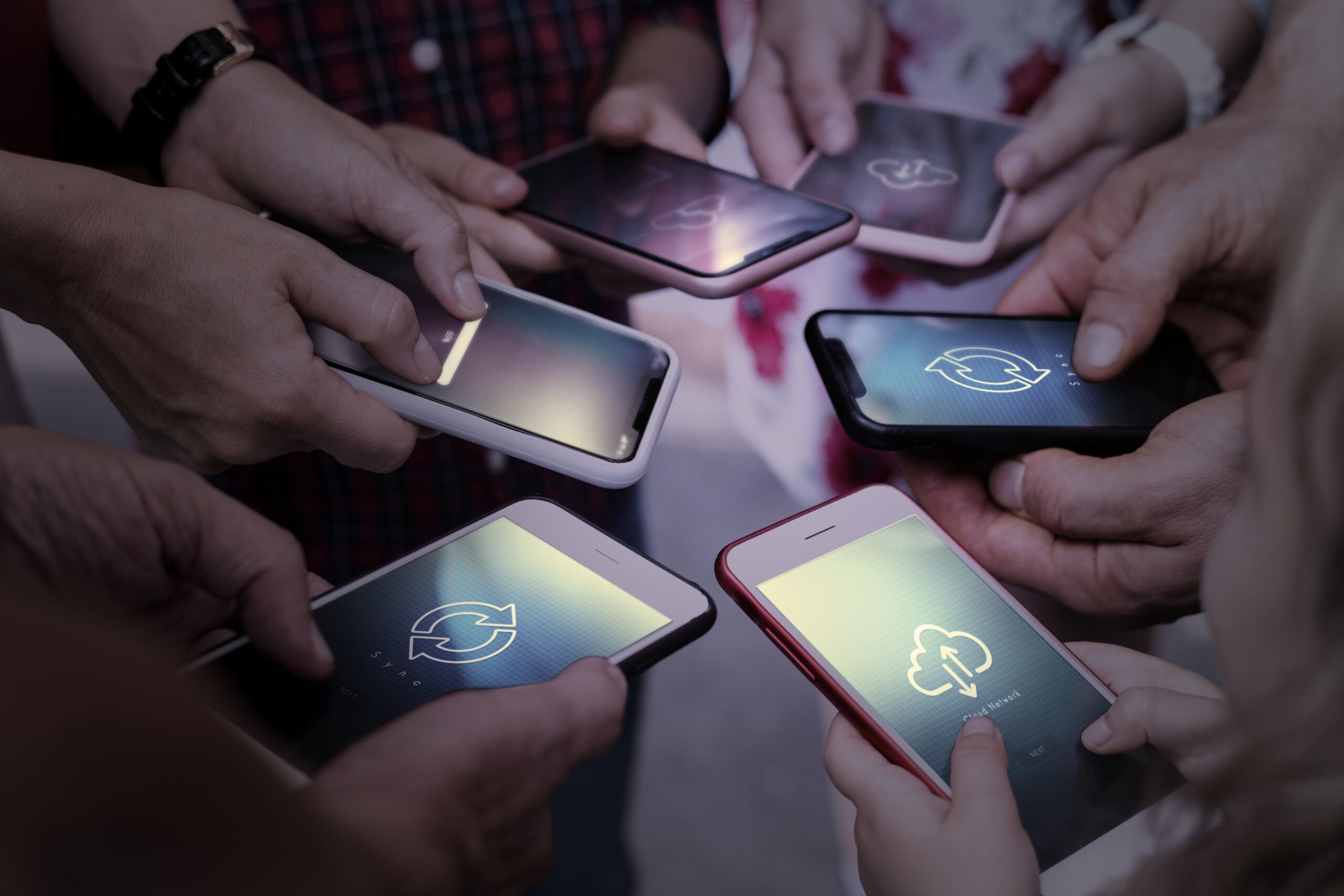 Cloud networking with people files dropping through mobile phone business internet switch